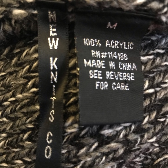 NEW KNIT CO SHAWL COLLAR SLEEVELESS CARDIGAN - SIZE M- GRAY,BLACK,WHITE - Picture 12 of 12